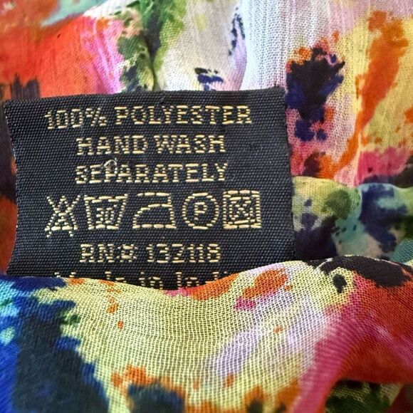 Yuka Beach YB Sheer Watercolor Floral Swimsuit Cover Up Sz L Beach, Swim, Vacay - Picture 7 of 12